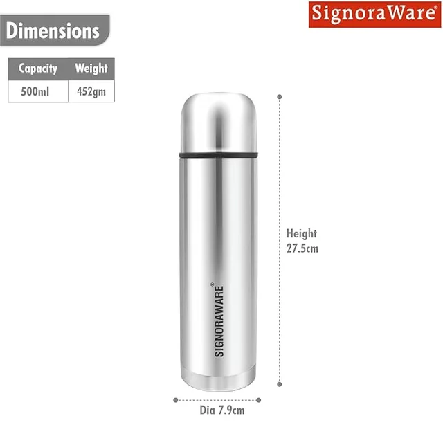Signoraware bullet vacuum insulated stainless steel bottle-500ml-4424-1U