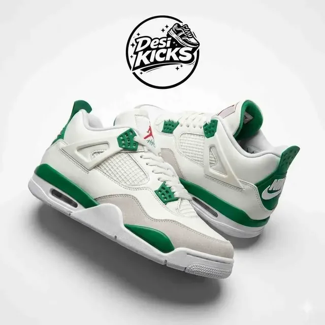 Retro 4 White Green - UK 9