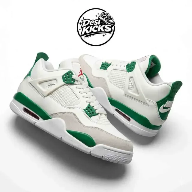 Retro 4 White Green - UK 9