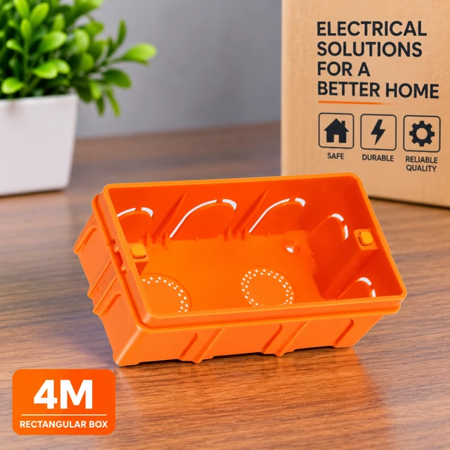 JOULEMART 4 MODULAR CONCEAL PVC BOX WITH BRASS INSERT - Web Orange