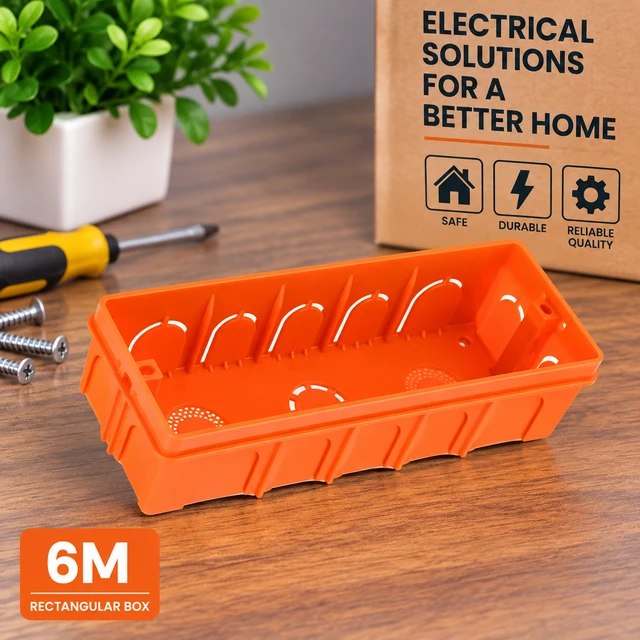 6 MODULAR CONCEAL PVC BOX WITH BRASS INSERT