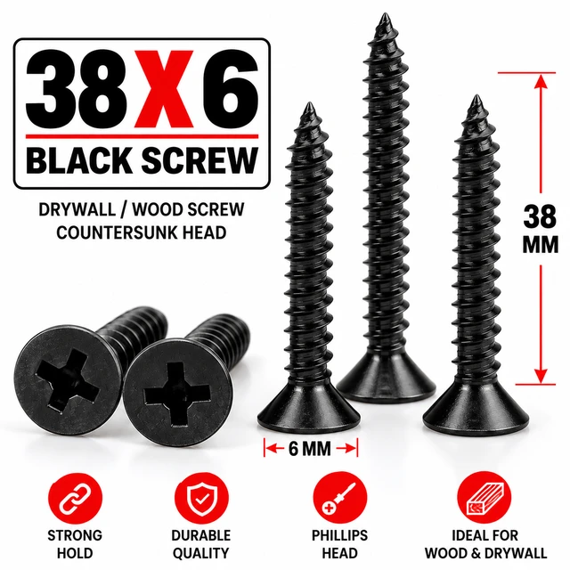 38 X 6 BLACK SCREW