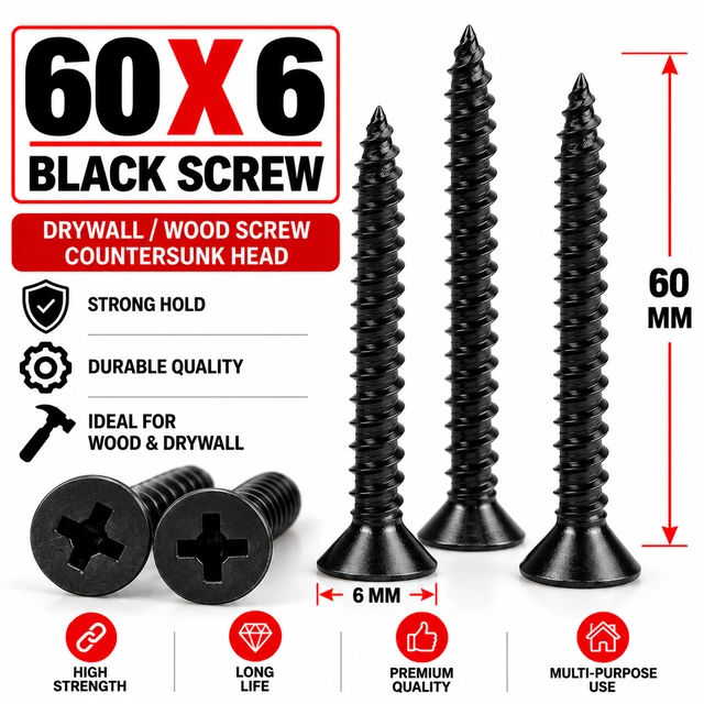 60 X 6 BLACK SCREW