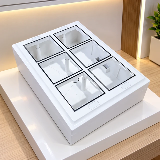 SURFACE 12 MODULAR GANG BOX - WHITE CROME