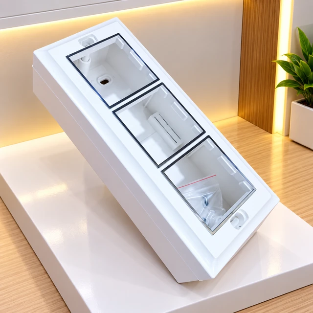 SURFACE 6 MODULAR GANG BOX - WHITE CROME