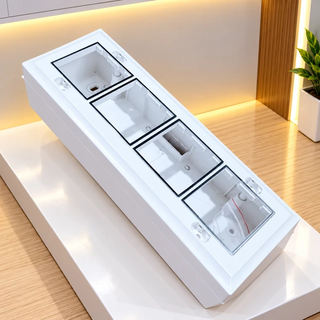 SURFACE 8 MODULAR GANG BOX - WHITE CROME