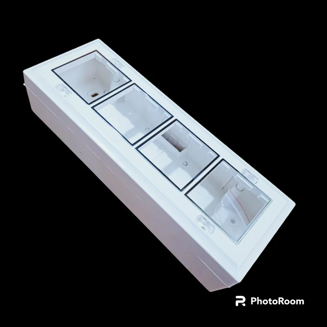 SURFACE 8 MODULAR GANG BOX - WHITE CROME