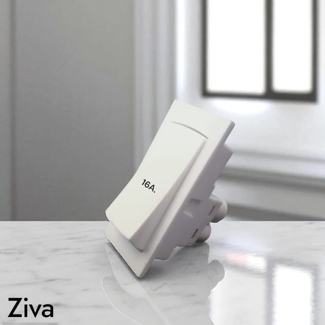 ANCHOR ZIVA 16A. 1 WAY SWITCH , 1M ( WHITE ) - WHITE