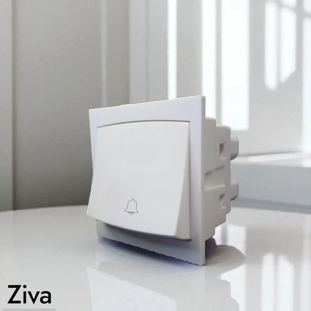 ZIVA 6A. BELL PUSH SWITCH , 2M ( WHITE )