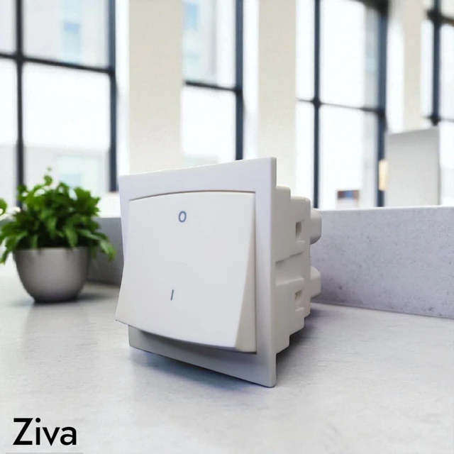 ZIVA 32A. 1 WAY SWITCH WITH INDICATOR , 2M ( WHITE )