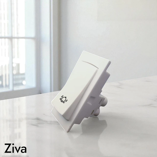 ZIVA 6A. BELL PUSH SWITCH , 1M( WHITE )