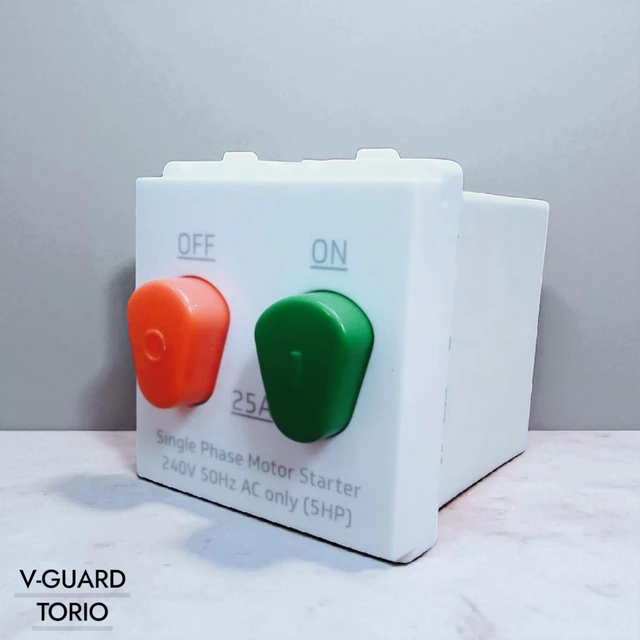 V-GUARD TORIO 25A. MOTOR STARTER -2M ( WHITE ) - WHITE