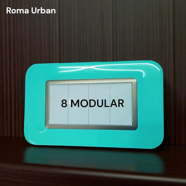 ANCHOR ROMA URBAN 8 MODULAR COVER PLATE WITH BASE FRAME ( SEA BLUE ) - SEA BLUE