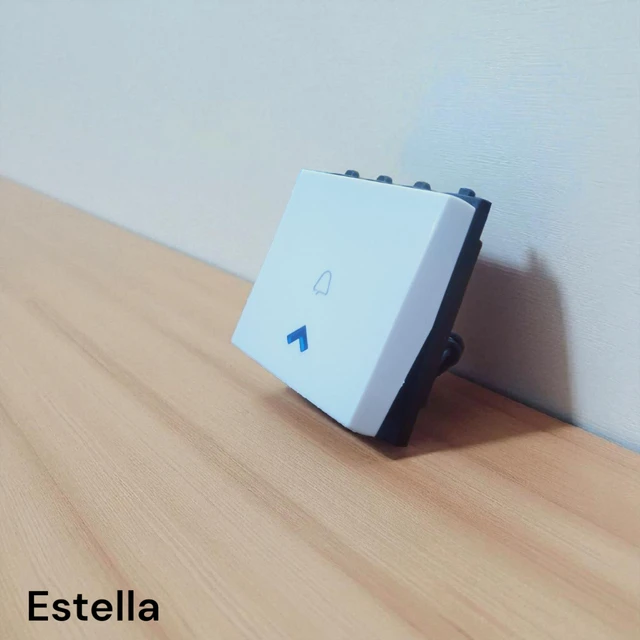 PM CONA ESTELLA 6A. DUAL BELL PUSH SWITCH , 2M ( WHITE ) - WHITE