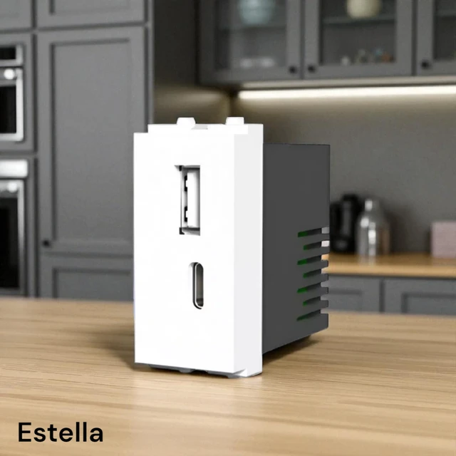 ESTELLA COMBO USB CHARGER SOCKET 2.2A