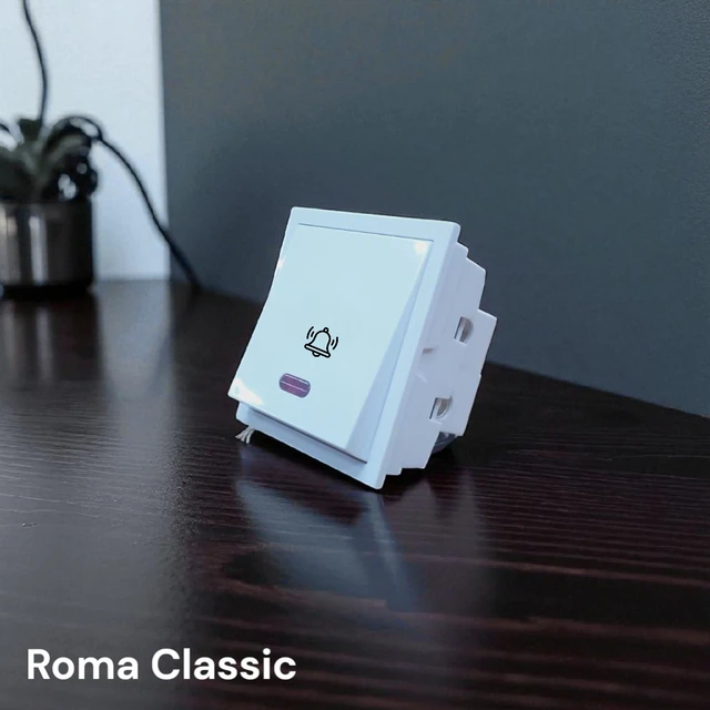 ROMA CLASSIC 10A. BELL PUSH SWITCH , 2M ( WHITE )