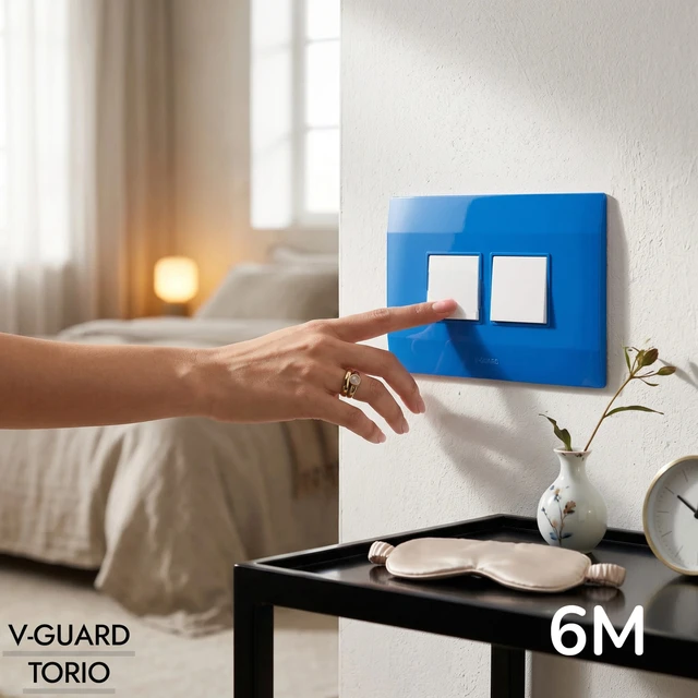 6 MODULAR WOODEN COVER PLATE ( AQUA BLUE)