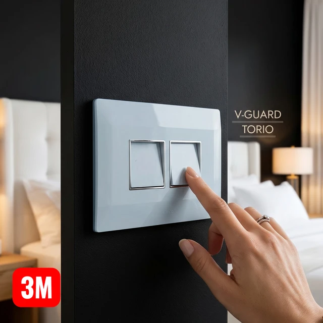 3 MODULAR WOODEN COVER PLATE ( WHITE CROME )