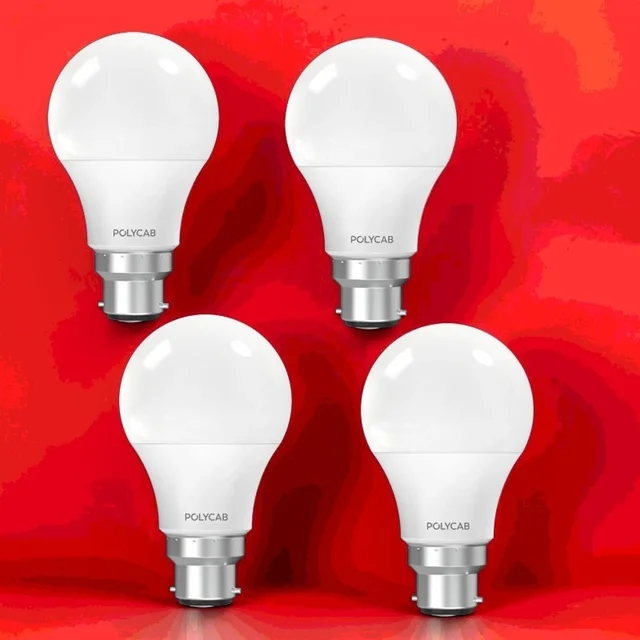 POLYCAB 9 WATT LED BULB - WHITE - 4 PCS