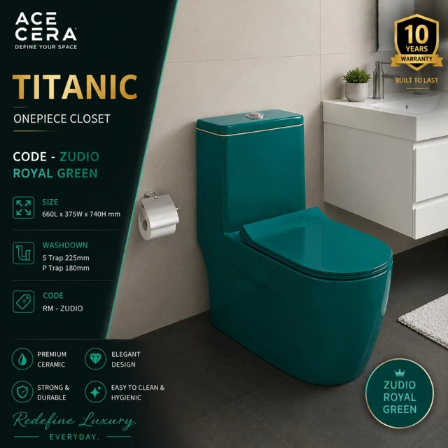 ACE-CERA-(PREMIUM)-ZUDIO-ONE-PIECE-ROYAL GREEN-P-TRAP