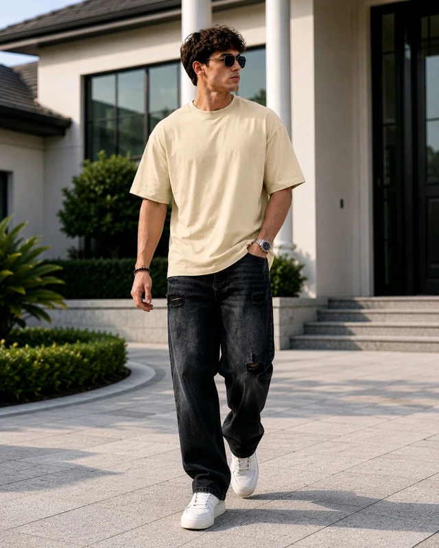 Off-Duty Beige Tee - L