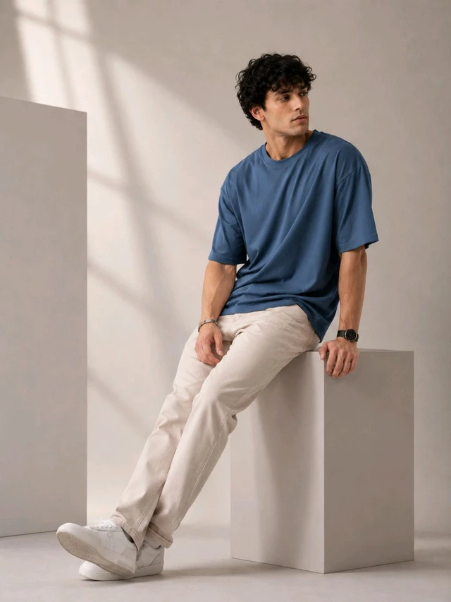 Blue Oversize Tee - S
