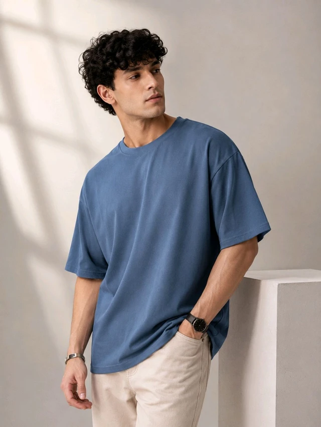 Blue Oversize Tee - M