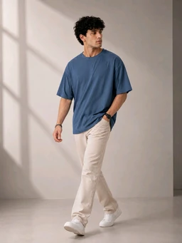 Blue Oversize Tee - M