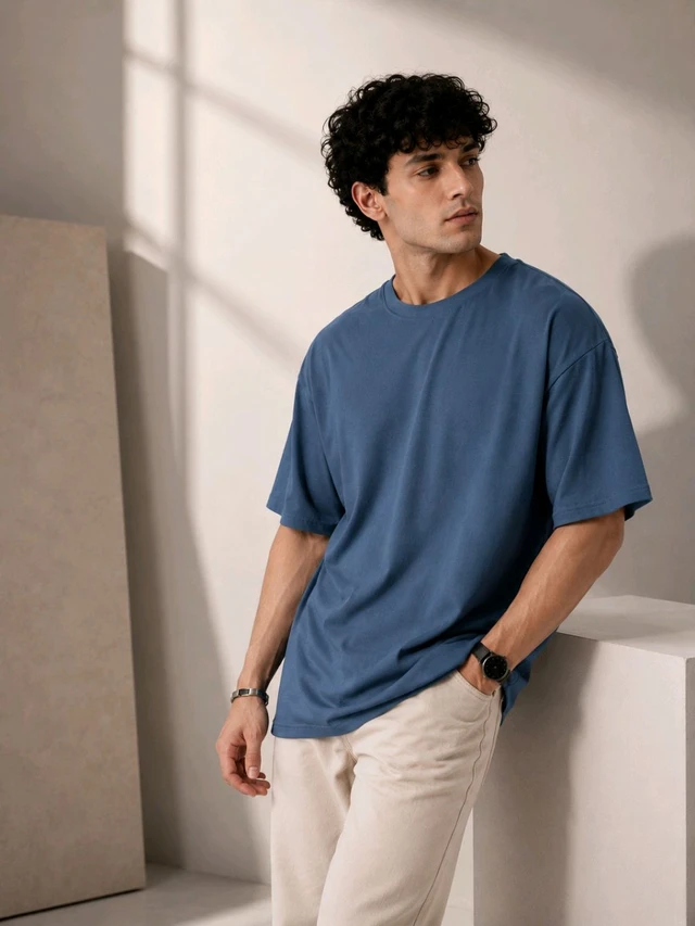 Blue Oversize Tee - L