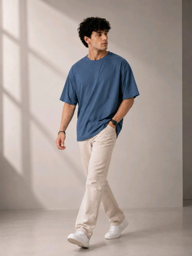 Blue Oversize Tee - L