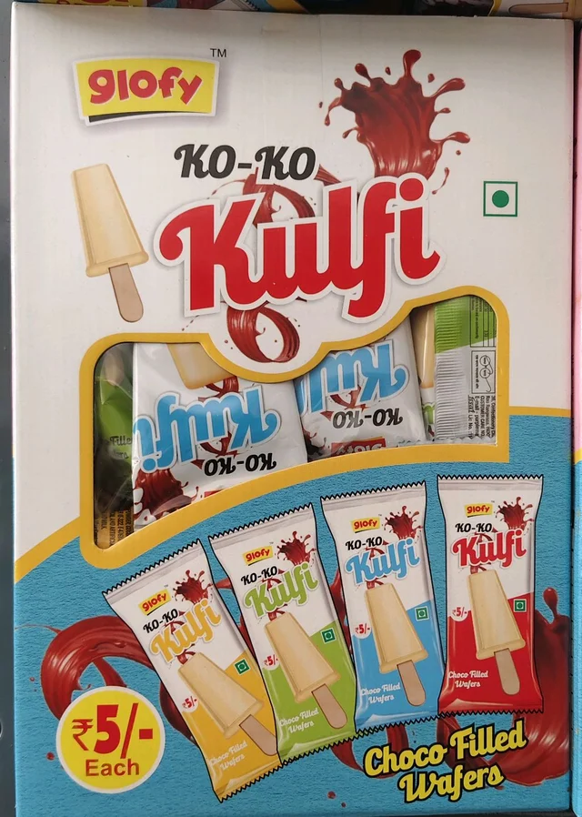 5/- Glofy KO KO Kulfi Cone Chaco Filed Wafer 