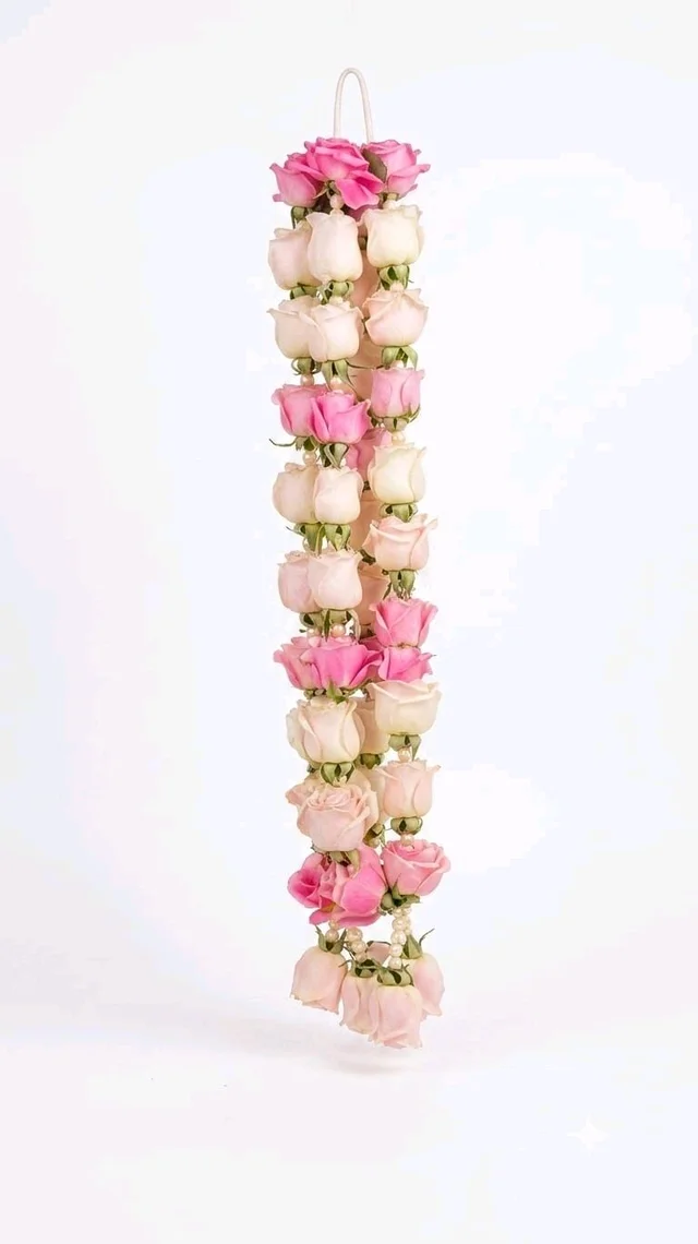 Premium Pink & White Rose Jaimala