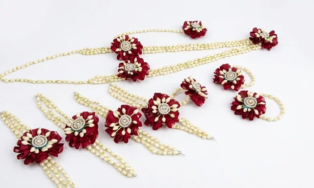 Elegant Red Rose Ornaments For Stunning Bride