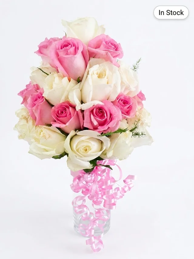 Pink & White Rose Bouquet