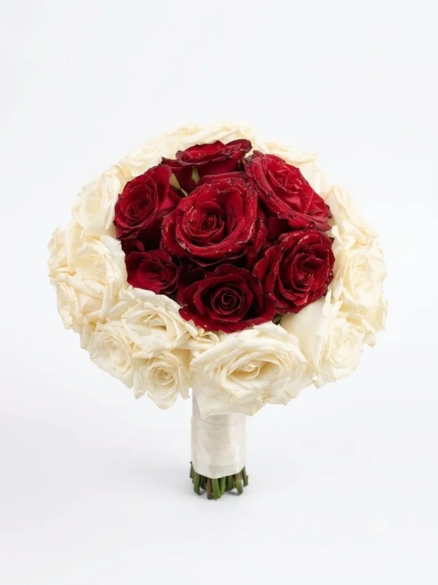 Red Rose Charm With Outer White Rose Surface To Meet The Contrast Vibe