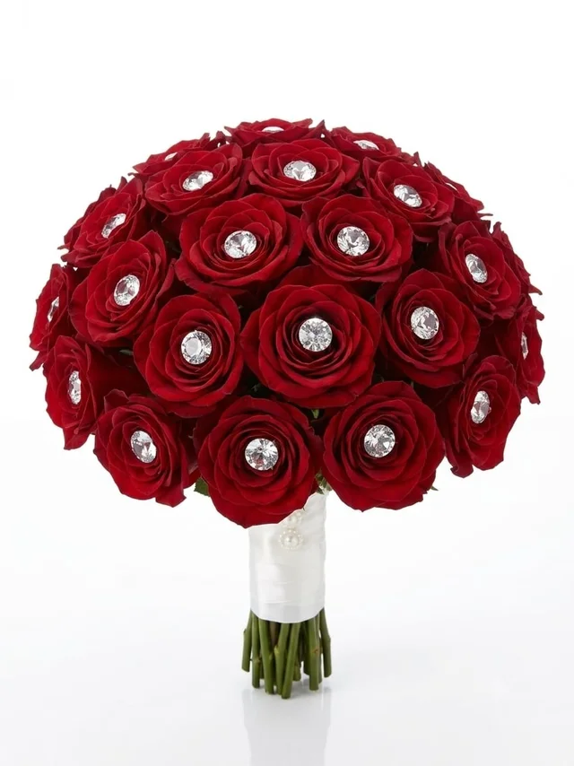 35 Roses Luxury Red Rose Crystal Bouquet