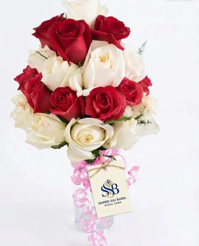 Red & White Rose Bouquet