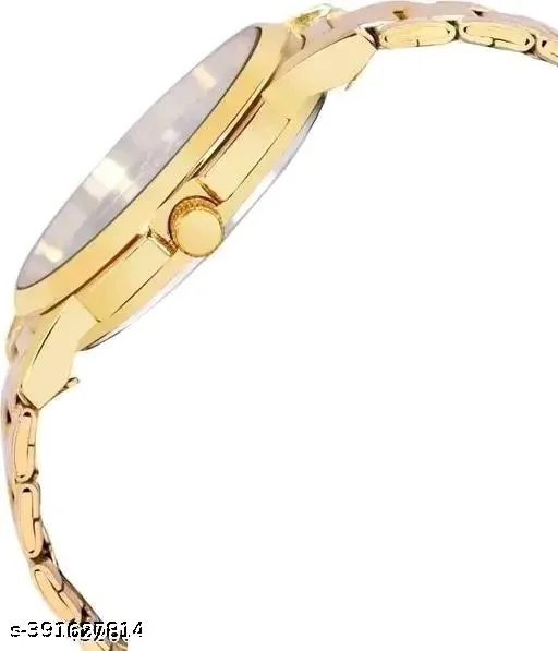 Golden Premium Men's Watch | Luxury Golden Sining Design - Free Size, Golden