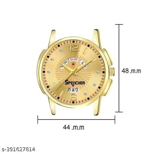 Golden Premium Men's Watch | Luxury Golden Sining Design - Free Size, Golden