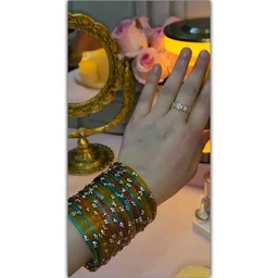 83 FZD 3*6 Churi 83 FZD Multicolor Glass Bangles Set with Cubic Zirconia | Ethnic Casual Churi Set for Women (3x6 Combo) - 2.2