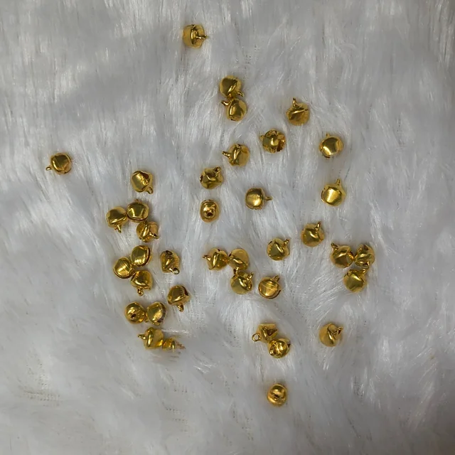 100 Grms Mini Golden Ghungaroo Beads – Traditional Craft Bells