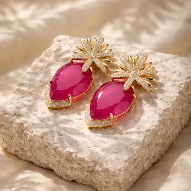 Crimson Petal Stud
