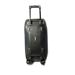Premium Genuine Leather 2 Wheeler Trolley Travel Bag - 22 Inches, Black