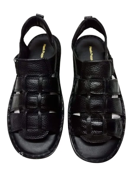 Geninune Leather Mens Comfort Sandals - 6, Black