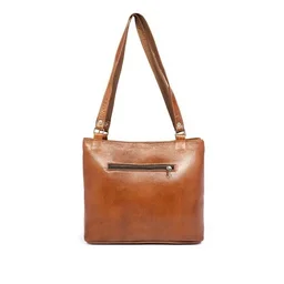 Leather Full Grain Natural Leather Top Handle Tote Handbags & Shoulder Bags - Regular Sizes, Yellow Orange