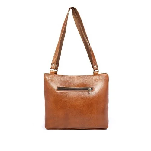 Leather Full Grain Natural Leather Top Handle Tote Handbags & Shoulder Bags - Regular Sizes, Yellow Orange