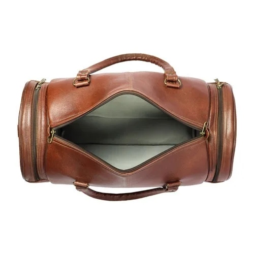Premium Genuine Leather Travel & Gym Bags - 20 inches Standdrad, Brown
