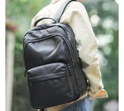 STEPSCART LEATHERS Executive Genuine Leather Laptop Backpack - 15 Inches Regular Size, Brown