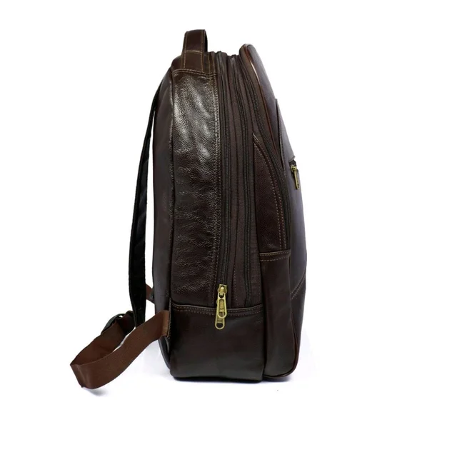 STEPSCART LEATHERS Executive Genuine Leather Laptop Backpack - 15 Inches Regular Size, Brown