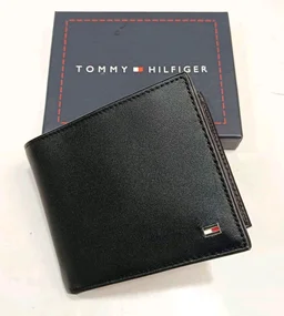 Genuine Leather Men's Trendy Wellets Collection - Size: 11 × 9 cm (Closed)Open Size: 22 × 9 cm, BLACK